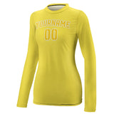 Custom Light Yellow Gold Women's Long-Sleeve Shirt