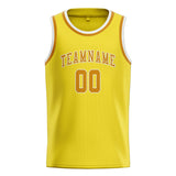 Custom Light Yellow & Yellow Colors Design Sports Basketball Jersey