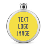 Custom Light Yellow Dark Grey Hip Flask