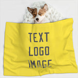 Custom Light Yellow Dark Grey Pet Blanket
