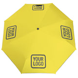 Custom Light Yellow Dark Grey Automatic Umbrella