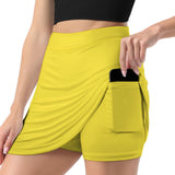 Custom Light Yellow Dark Grey A-Line Skort