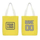 Custom Light Yellow Gray Canvas Tote Bag