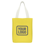 Custom Light Yellow Gray Canvas Tote Bag