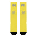 Custom Light Yellow Gray Knee-High Sock