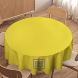 Custom Light Yellow Gray Round Table Cloth