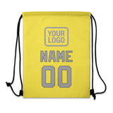 Custom Light Yellow Gray Drawstring Bag