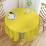 Custom Light Yellow Gray Round Table Cloth