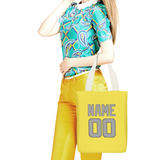 Custom Light Yellow Gray Canvas Tote Bag