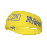 Custom Light Yellow Gray Sports headband