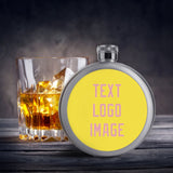 Custom Light Yellow Light Pink Hip Flask