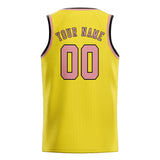 Custom Light Yellow & Light Pink Colors Design Sports Basketball Jersey