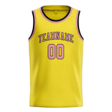 Custom Light Yellow & Light Pink Colors Design Sports Basketball Jersey