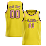 Custom Light Yellow & Light Pink Colors Design Sports Basketball Jersey