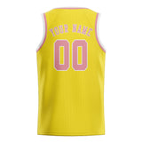 Custom Light Yellow & Light Pink Colors Design Sports Basketball Jersey