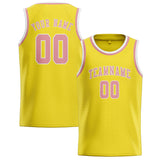 Custom Light Yellow & Light Pink Colors Design Sports Basketball Jersey