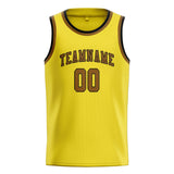 Custom Light Yellow & Khaki Colors Design Sports Basketball Jersey