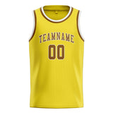 Custom Light Yellow & Khaki Colors Design Sports Basketball Jersey