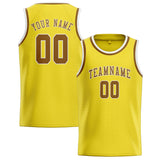 Custom Light Yellow & Khaki Colors Design Sports Basketball Jersey