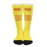 Custom Light Yellow Orange Knee-High Sock