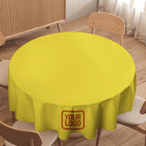 Custom Light Yellow Orange Round Table Cloth