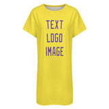 Custom Light Yellow Light Purple Nachthemd