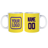 Custom Light Yellow Purple Mug