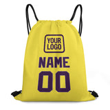 Custom Light Yellow Purple Drawstring Bag