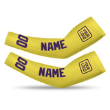 Custom Light Yellow Purple Arm Sleeve