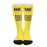 Custom Light Yellow Purple Knee-High Sock