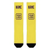 Custom Light Yellow Purple Knee-High Sock
