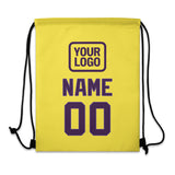 Custom Light Yellow Purple Drawstring Bag