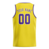 Custom Light Yellow & Light Purple Colors Design Sports Basketball Jersey