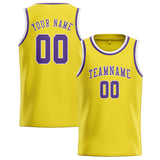 Custom Light Yellow & Light Purple Colors Design Sports Basketball Jersey