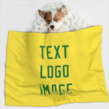 Custom Light Yellow Emerald Green Pet Blanket