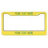 Custom Light Yellow Emerald Green License Plate Frame