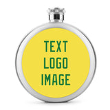 Custom Light Yellow Emerald Green Hip Flask