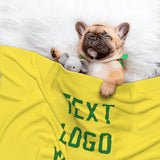 Custom Light Yellow Emerald Green Pet Blanket