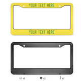 Custom Light Yellow Emerald Green License Plate Frame