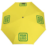 Custom Light Yellow Emerald Green Automatic Umbrella