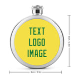 Custom Light Yellow Emerald Green Hip Flask