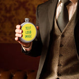 Custom Light Yellow Emerald Green Hip Flask