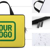 Custom Light Yellow Emerald Green Laptop Bag