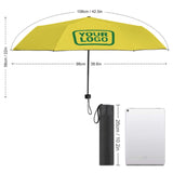 Custom Light Yellow Emerald Green Automatic Umbrella