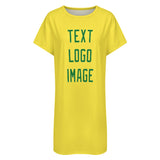Custom Light Yellow Emerald Green Nachthemd