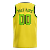 Custom Light Yellow & Emerald Green Colors Design Sports Basketball Jersey
