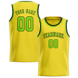 Custom Light Yellow & Emerald Green Colors Design Sports Basketball Jersey