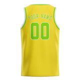 Custom Light Yellow & Emerald Green Colors Design Sports Basketball Jersey
