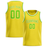 Custom Light Yellow & Emerald Green Colors Design Sports Basketball Jersey