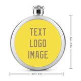 Custom Light Yellow Light Khaki Hip Flask
